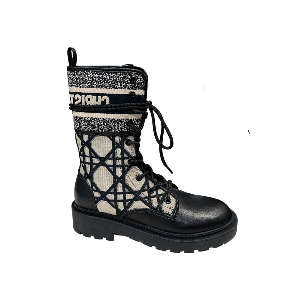 DIOR D MAJOR BOOTS BLACK AND BEIGE