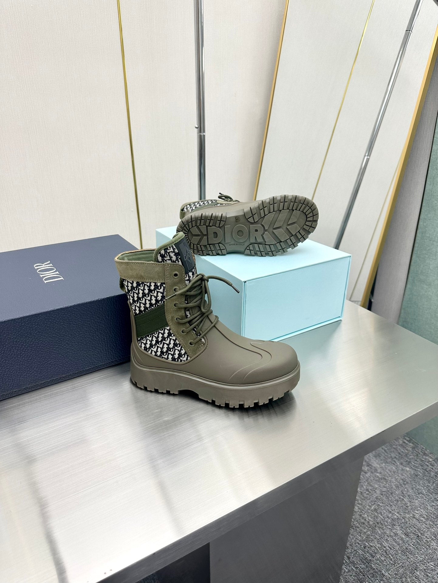 DIOR GARDEN LACE UP BOOT GREEN