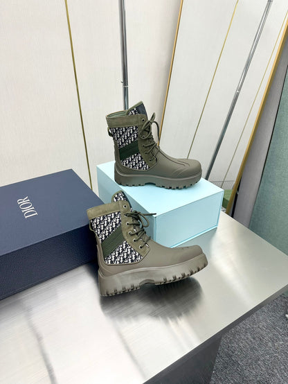 DIOR GARDEN LACE UP BOOT GREEN