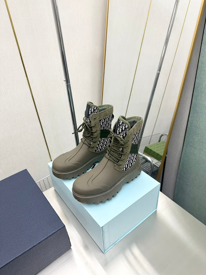 DIOR GARDEN LACE UP BOOT GREEN