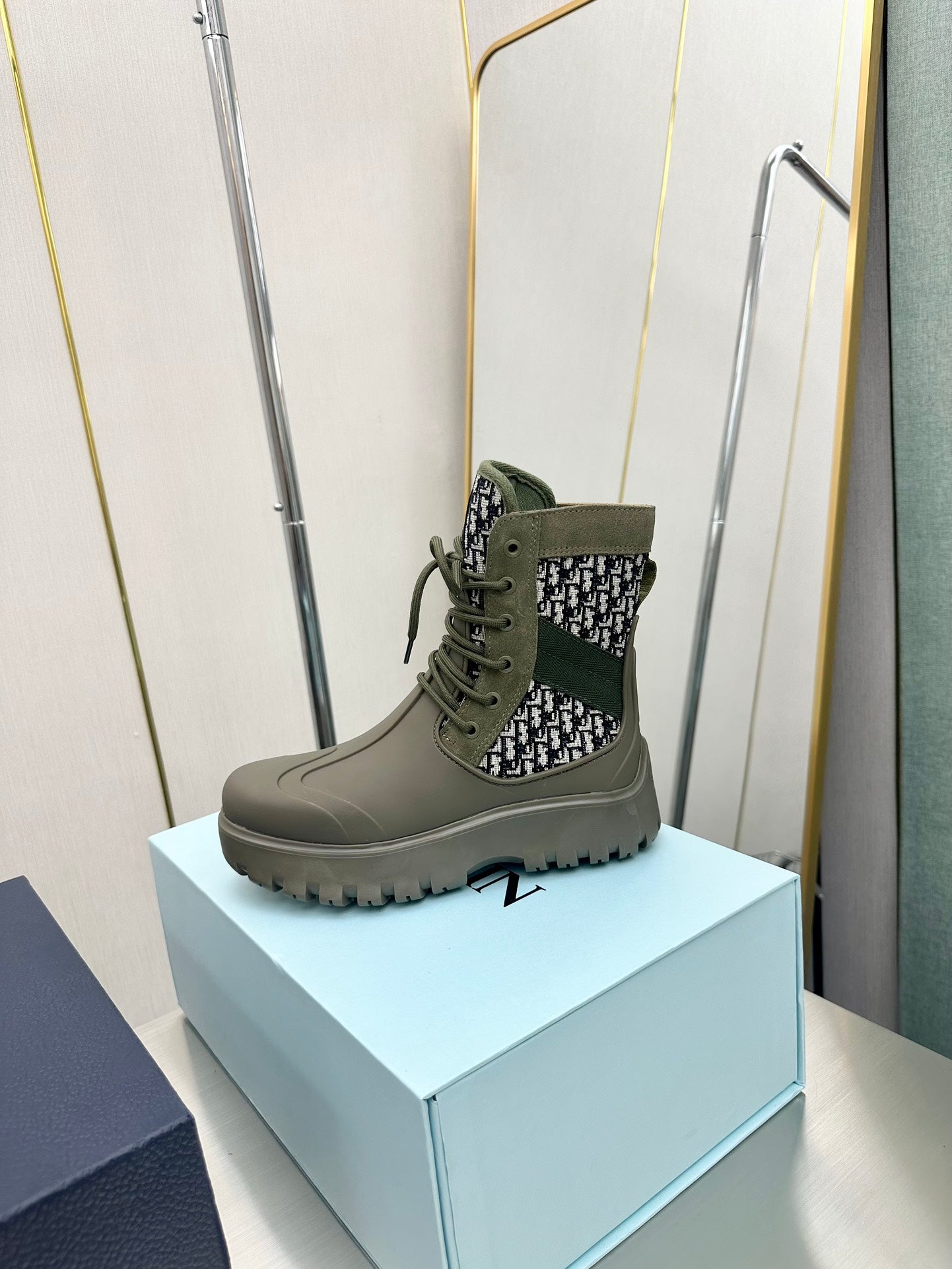 DIOR GARDEN LACE UP BOOT GREEN