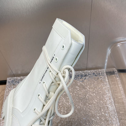 DIOR D TRAP ANKLE BOOT WHITE