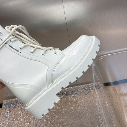 DIOR D TRAP ANKLE BOOT WHITE