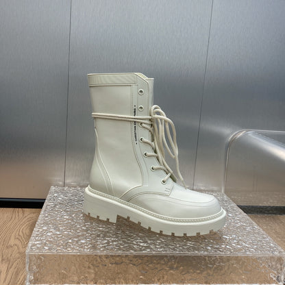 DIOR D TRAP ANKLE BOOT WHITE