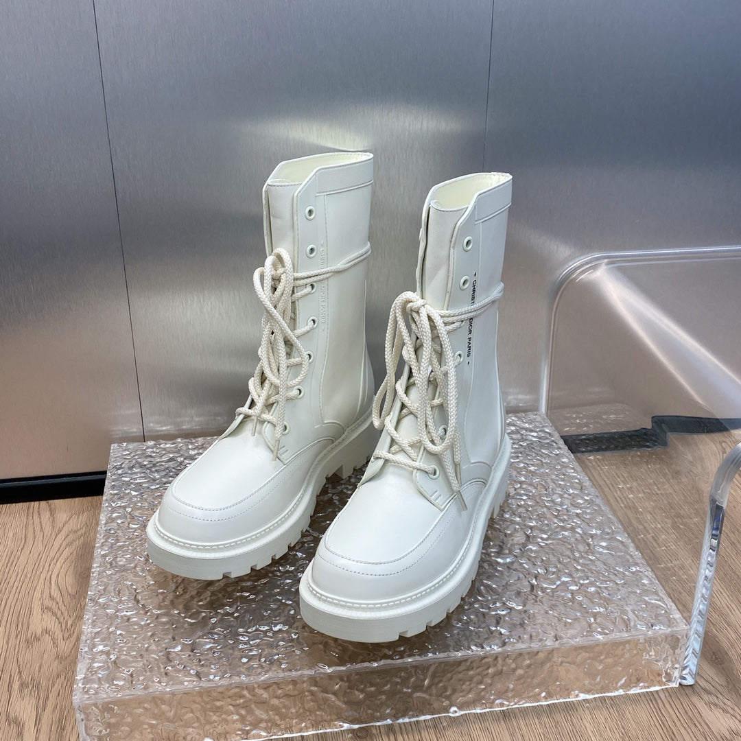 DIOR D TRAP ANKLE BOOT WHITE