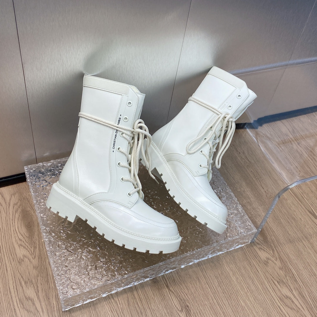 DIOR D TRAP ANKLE BOOT WHITE