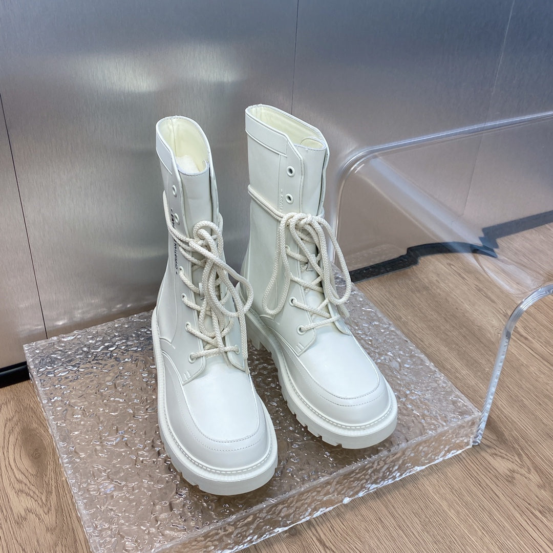 DIOR D TRAP ANKLE BOOT WHITE
