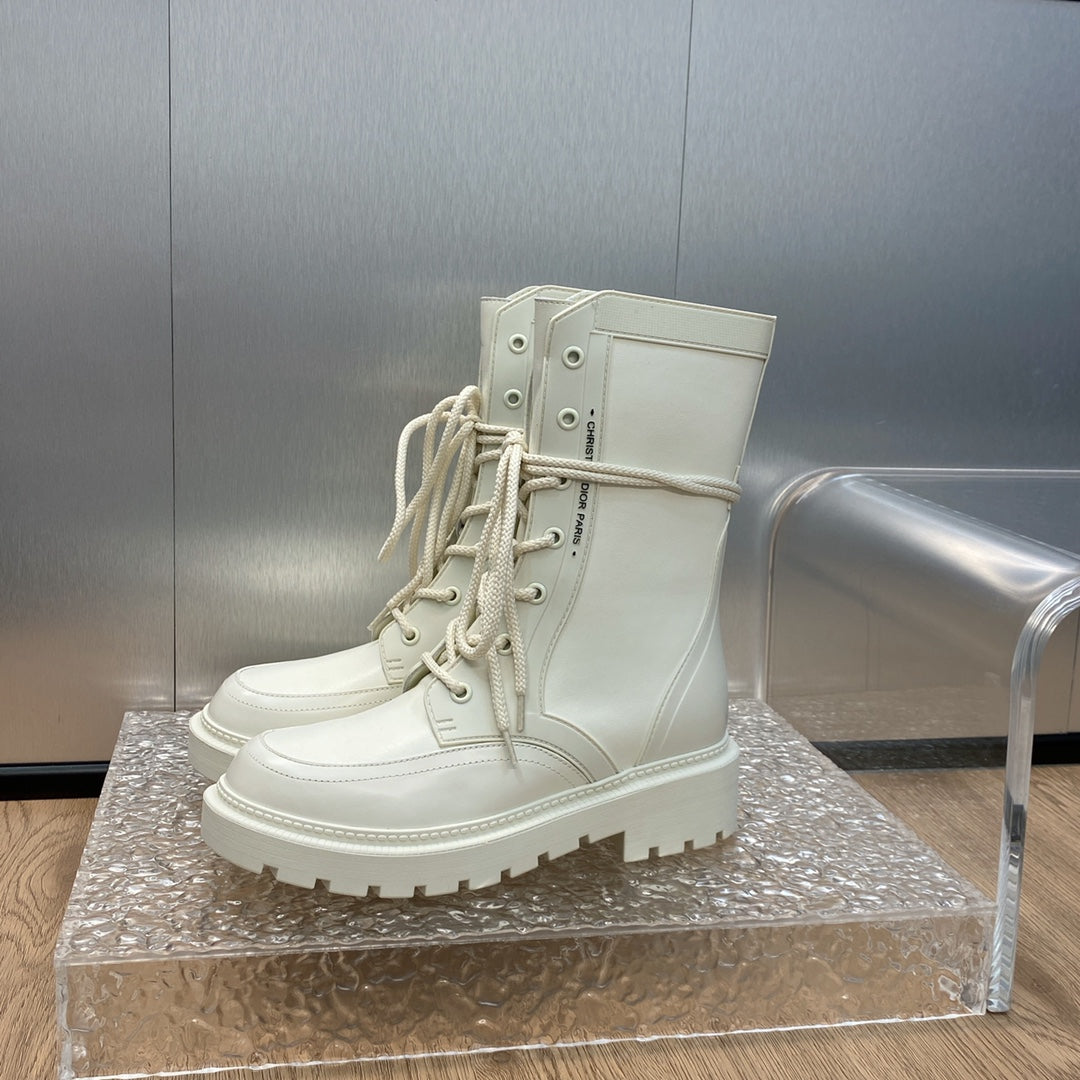 DIOR D TRAP ANKLE BOOT WHITE